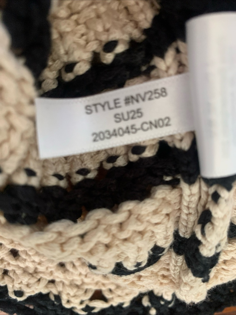 MADEWELL Sweater Tank Size M Crochet-Stitch Cotton Black Tan Cottagecore BOHO 🆕 - Picture 8 of 15